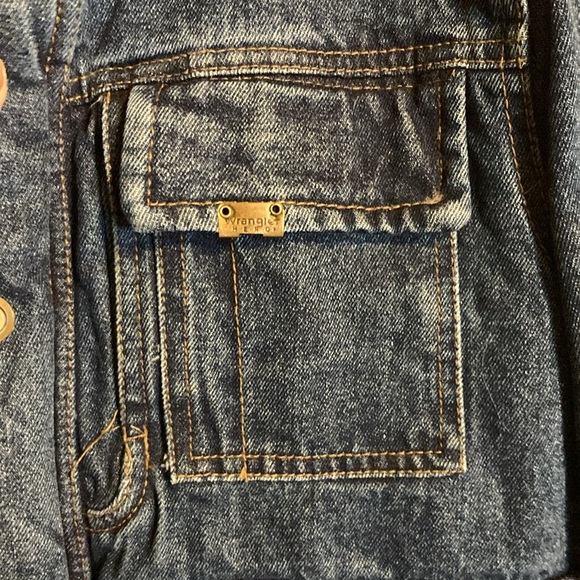 Wrangler Blue Denim Jacket with Brown Collar - Picture 5 of 13
